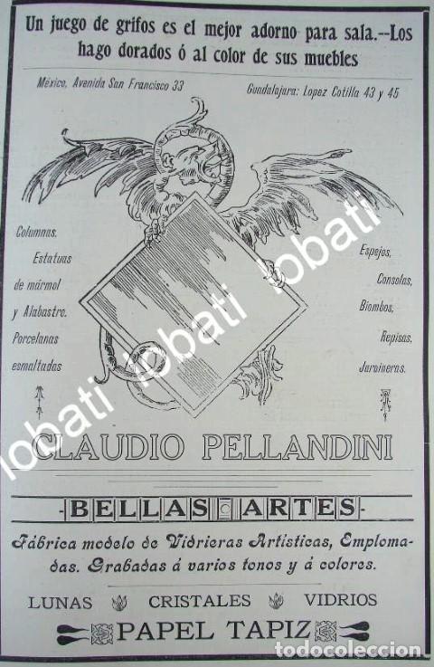 Collectionnisme d'affiches: CARTEL ANTIGUO ORIGINAL DE TIENDA DE DECORACION CLAUDIO PELLANDINI 1910 /702