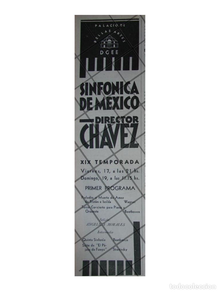 Collectionnisme d'affiches: AFICHE RETRO ORQUESTA SINFONICA & CARLOS CHAVEZ 1946 -4