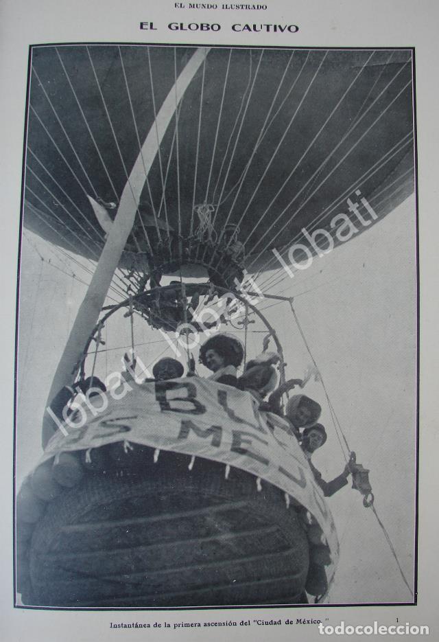 Collectionnisme d'affiches: CARTEL ANTIGUO ORIGINAL DE VUELO EN GLOBO D.F 1910 / LDM