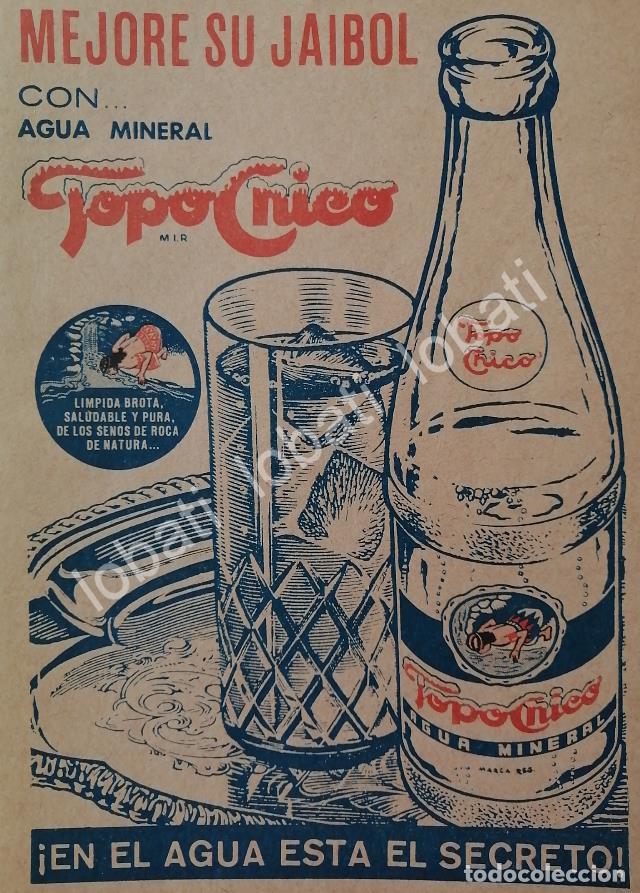 Collectionnisme d'affiches: CARTEL ANTIGUO ORIGINAL DE REFRESCOS AGUA MINERAL TOPO CHICO 1964. MONTERREY /218