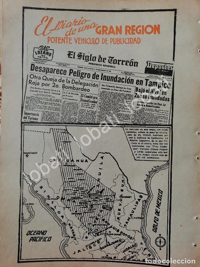 Collectionnisme d'affiches: CARTEL ANTIGUO ORIGINAL DE PUBLICIDAD DEL PERIODICO EL SIGLO DE TORREON 1950s /N77