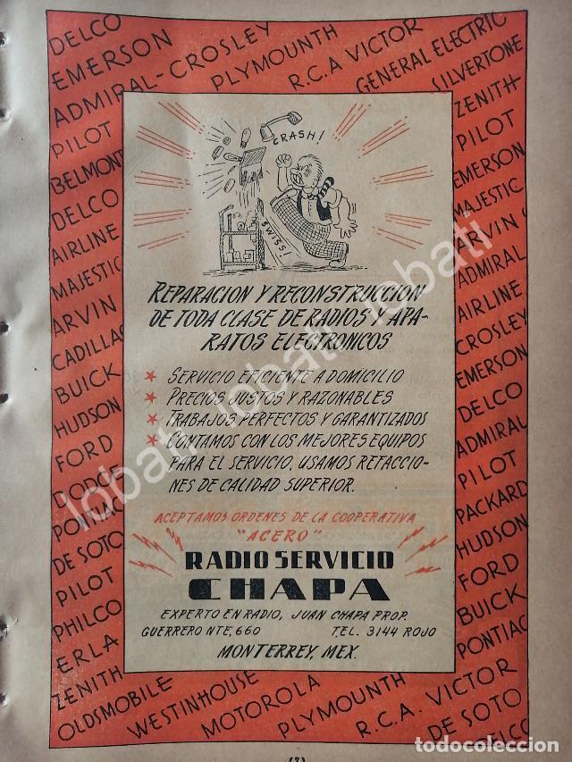 Sammeln von Plakaten: CARTEL ANTIGUO ORIGINAL DE TALLER DE REPARACION RADIO SERVICIO CHAPA 1947 /735 DE JUAN CHAPA