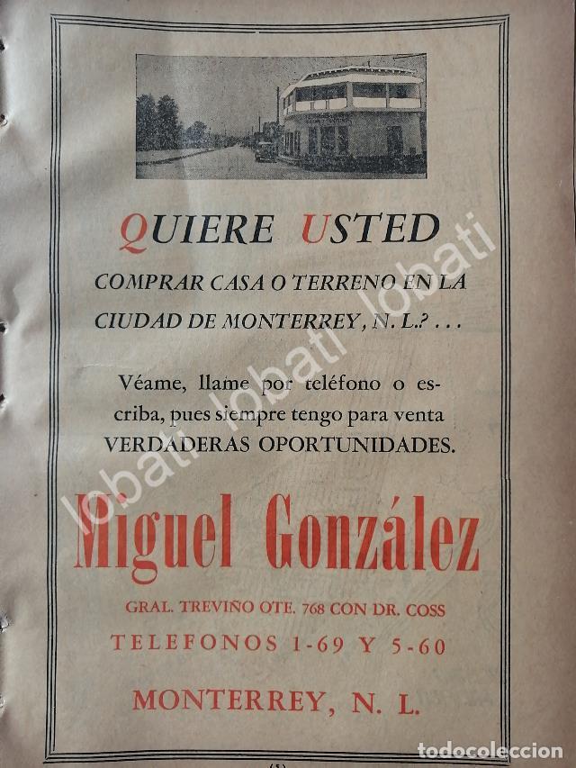 Sammeln von Plakaten: CARTEL ANTIGUO ORIGINAL DE TERRENOS Y BIENES RAICES MIGUEL GONZALEZ 1947 MONTERREY /736