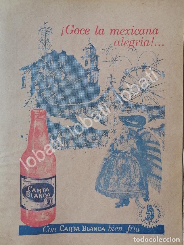 Sammeln von Plakaten: CARTEL ANTIGUO ORIGINAL DE CERVEZA CARTA BLANCA 1964 /228. CERVECERIA CUAUHTEMOC