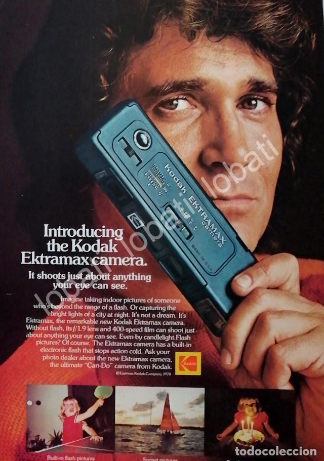 Sammeln von Plakaten: CARTEL ANTIGUO ORIGINAL DE MICHAEL LANDON Y CAMARAS KODAK EKTRAMAX 1979 /418 FEP