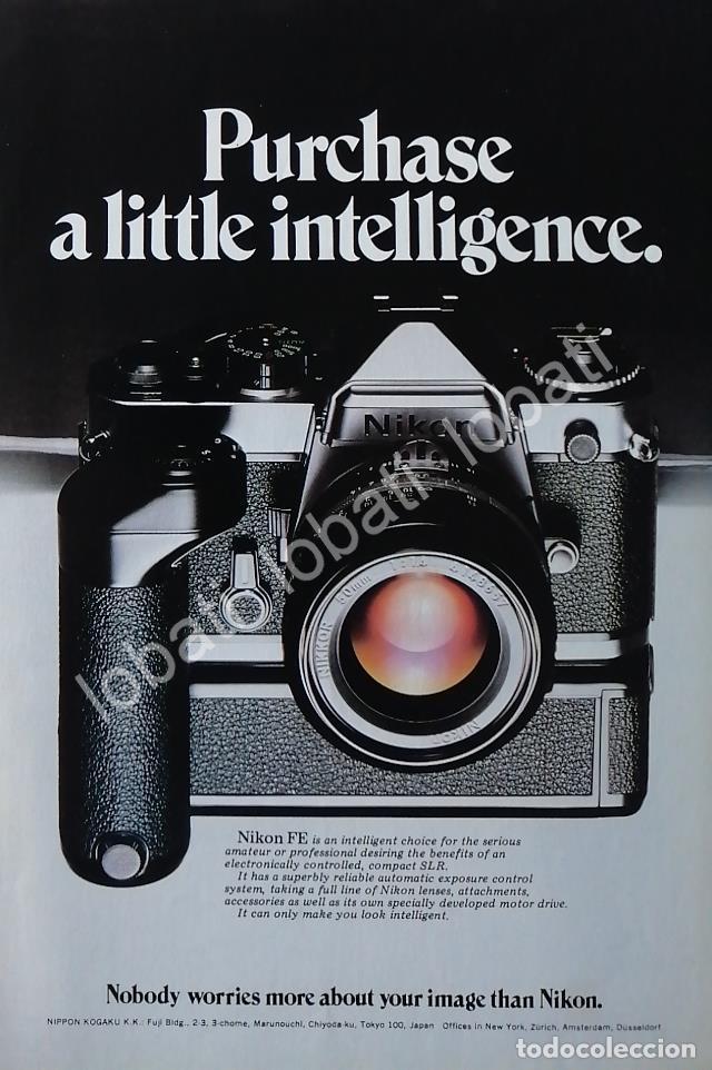 Sammeln von Plakaten: CARTEL ANTIGUO ORIGINAL DE CAMARAS FOTOGRAFICAS NIKON FE 1970s /459
