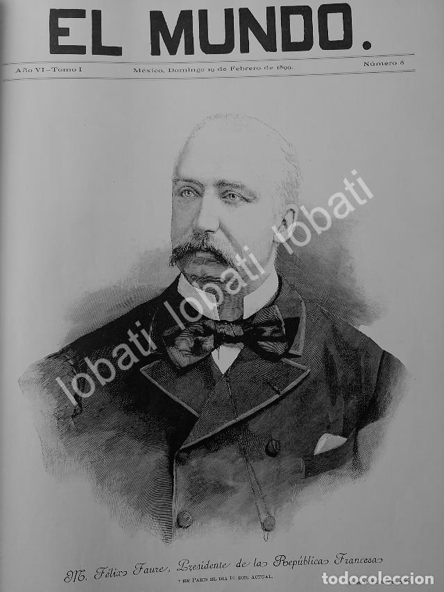 Poster collecting: PORTADA ANTIGUA ORIGINAL 1899. MUERE FELIX FAURE, PRESIDENTE DE FRANCIA / PLT