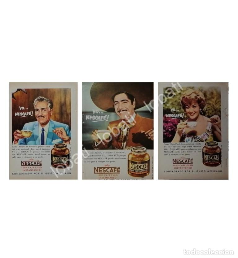 Poster collecting: CARTEL ANTIGUO ORIGINAL DE PUBLICIDAD RETRO NESCAFE Y ARTISTAS DEL CINE DE ORO 1950s