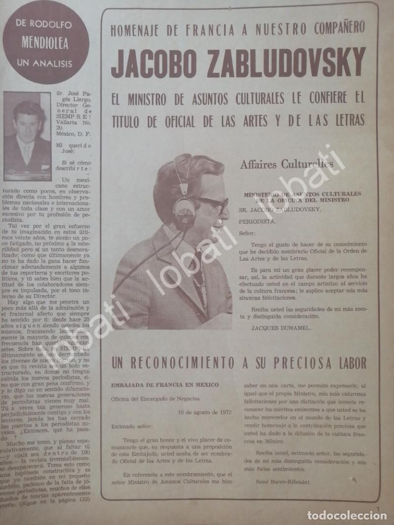 Poster collecting: CARTEL ANTIGUO ORIGINAL DE Francia condecora a Jacobo Zabludovsky 1972