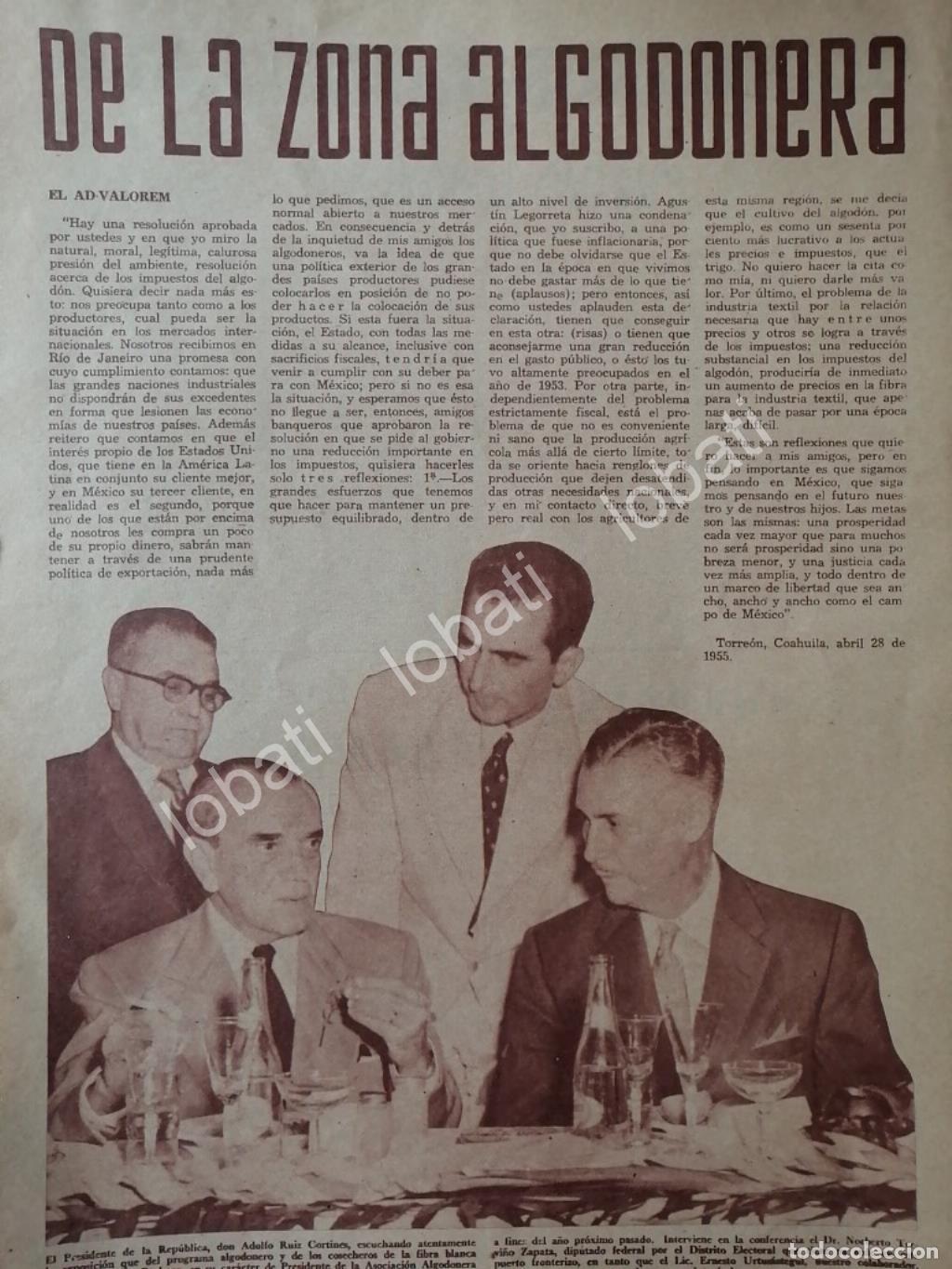 Poster collecting: CARTEL ANTIGUO ORIGINAL DE ALGODONEROS DE TORREON Y RUIZ RUIZ CORTINES