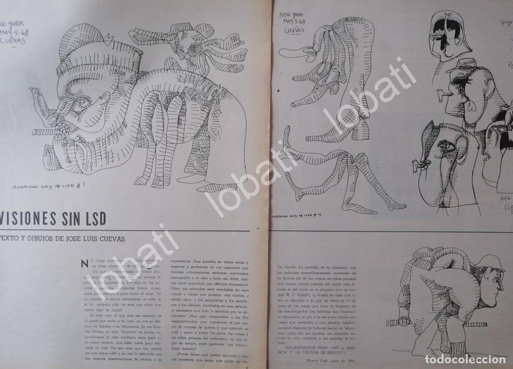 Poster collecting: CARTEL ANTIGUO ORIGINAL DE NOTA Y DIBUJOS DE JOSE LUIS CUEVAS, 1968