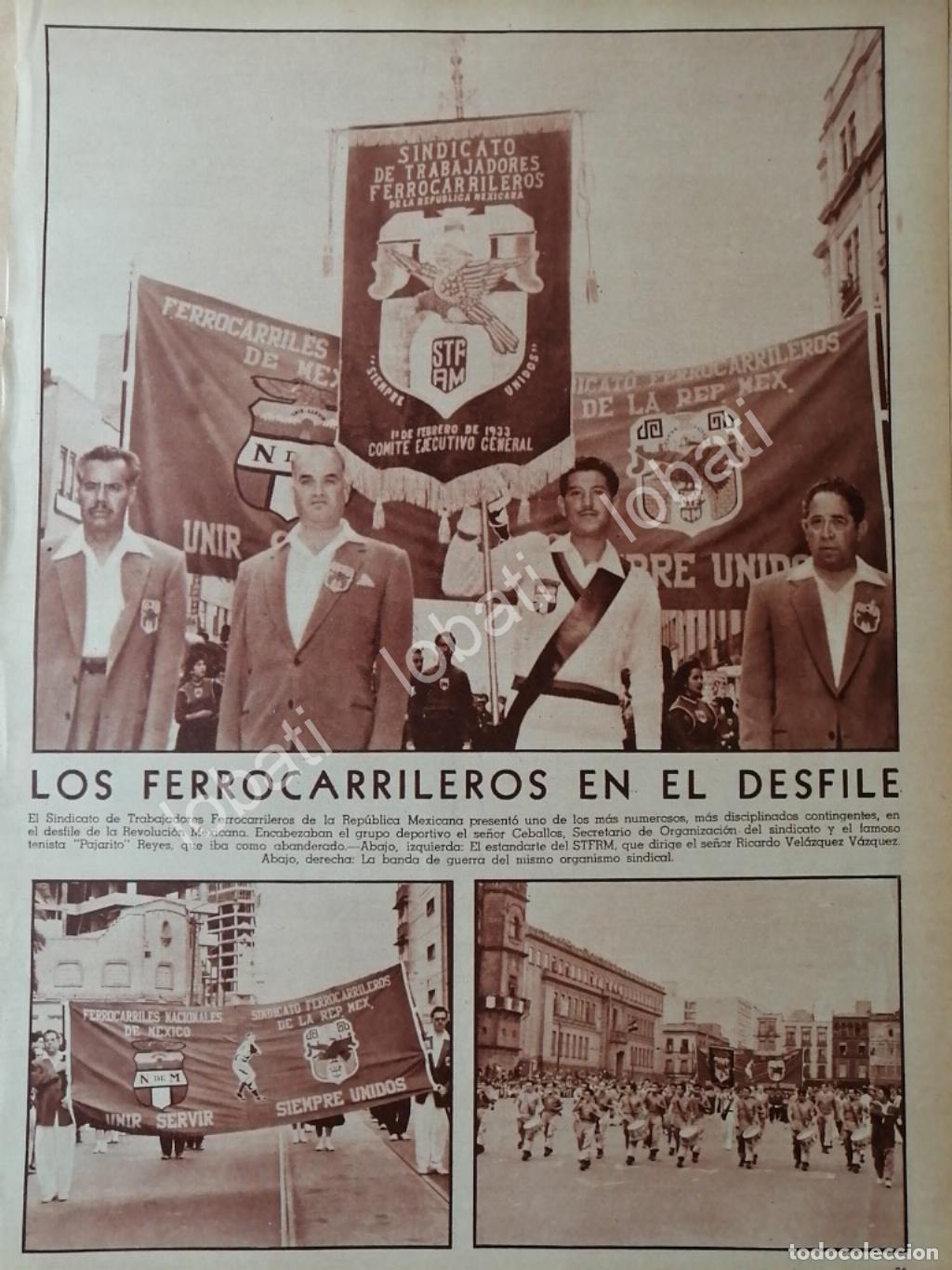 Poster collecting: CARTEL ANTIGUO ORIGINAL DE SINDICATO FERROCARRILERO EN DESFILE 1956
