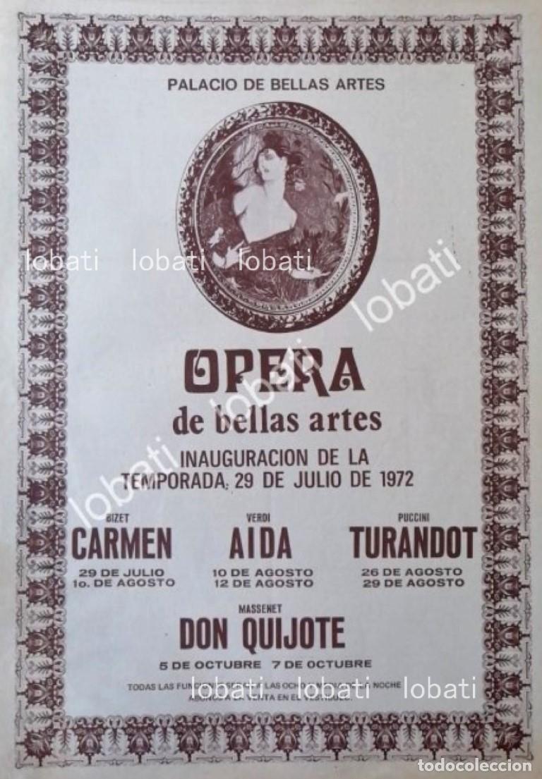 Collectionnisme d'affiches: CARTEL ANTIGUO ORIGINAL DE TEMPORADA DE OPERA BELLAS ARTES 1972