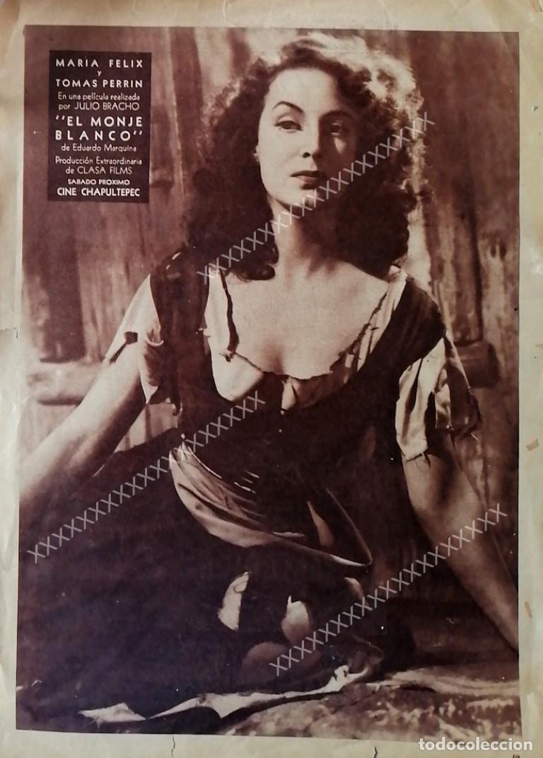 Collectionnisme d'affiches: CARTEL ANTIGUO ORIGINAL DE . MARIA FELIX. EL MONJE BLANCO 1945