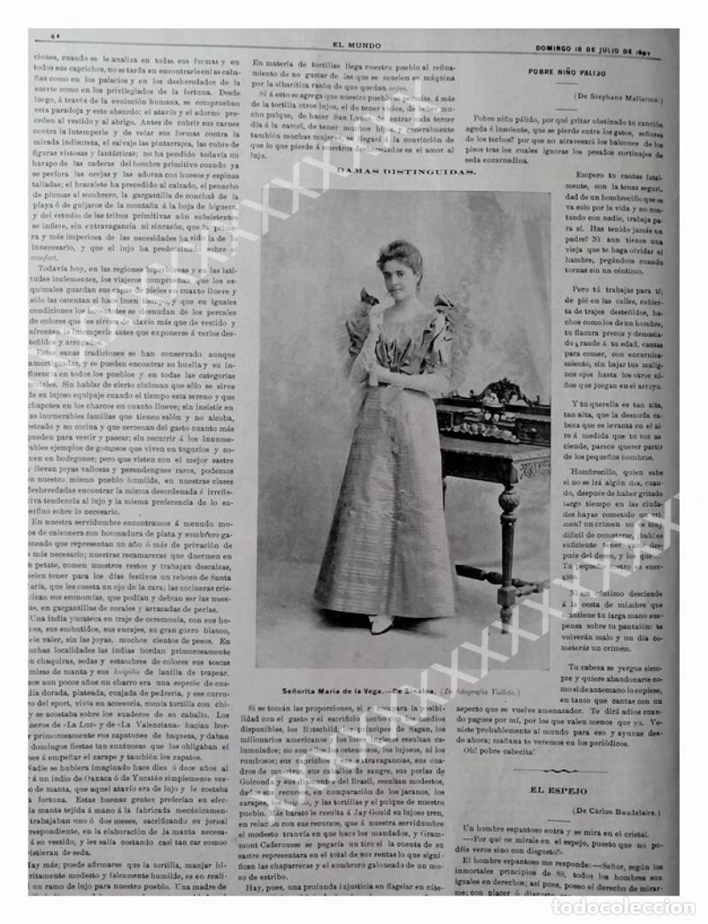 Poster collecting: CARTEL ANTIGUO ORIGINAL DE 1897 DAMA DE LA EPOCA, FOTO VALLETO HNOS ASM
