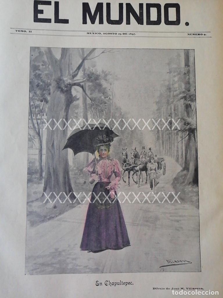 Poster collecting: PORTADA ANTIGUA ORIGINAL 1897 JOSE Ma VILLASANA, EN CHAPULTEPEC