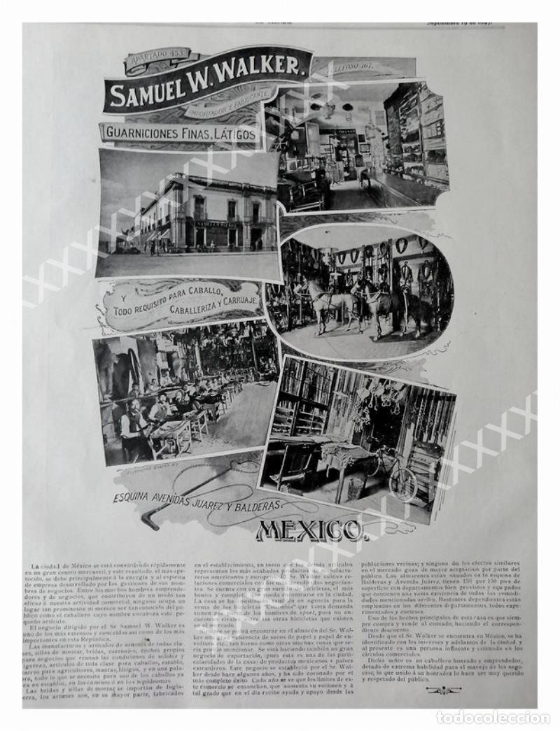 Poster collecting: CARTEL ANTIGUO ORIGINAL DE 1897 EMPRESA SAMUEL W. WALKER