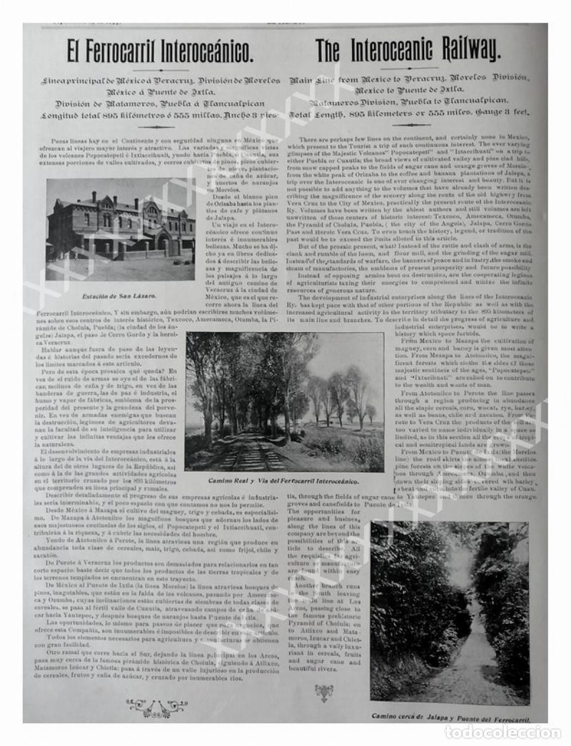 Poster collecting: CARTEL ANTIGUO ORIGINAL DE 1897 FERROCARRIL INTEROCEANICO & CENTRAL