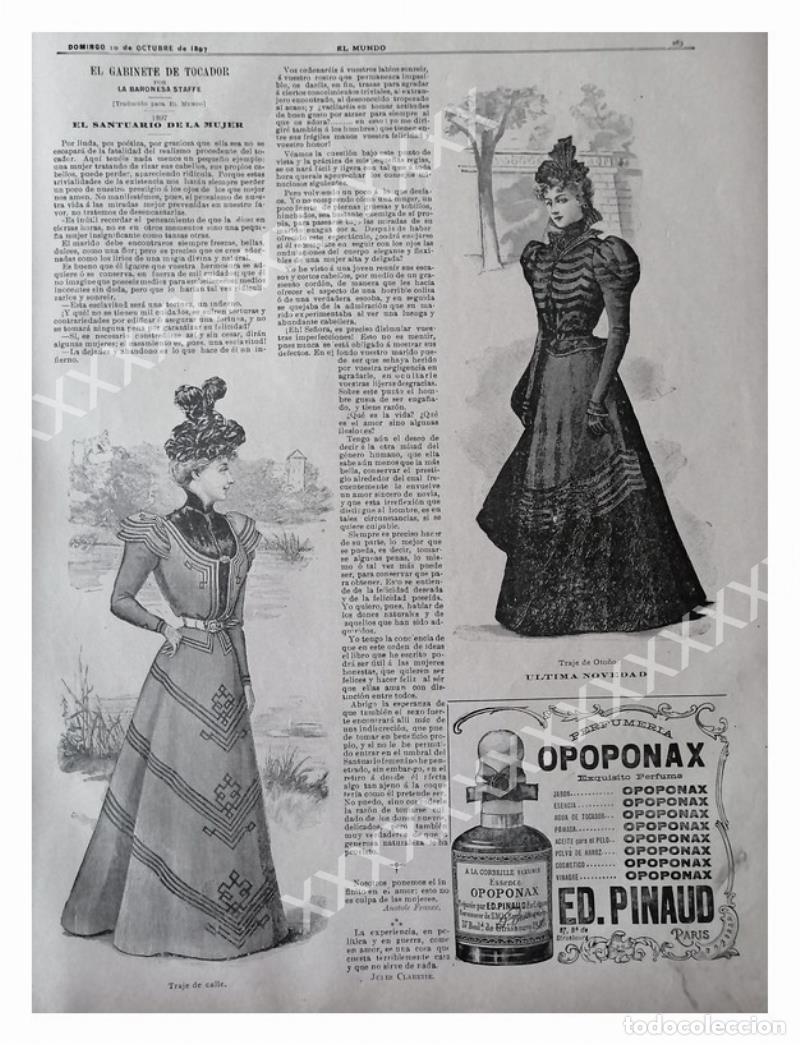 Poster collecting: CARTEL ANTIGUO ORIGINAL DE 1897 VESTIDOS DE LA EPOCA /48