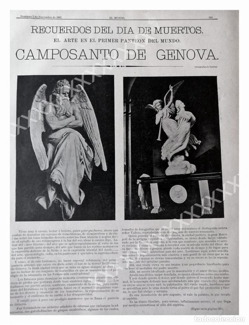 Poster collecting: CARTEL ANTIGUO ORIGINAL DE . 1897 EL PANTEON DE GENOVA
