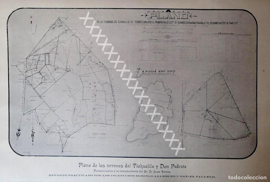 Poster collecting: MAPA ANTIGUO DE TLAHUALILO Y DON PEDROTE 1896