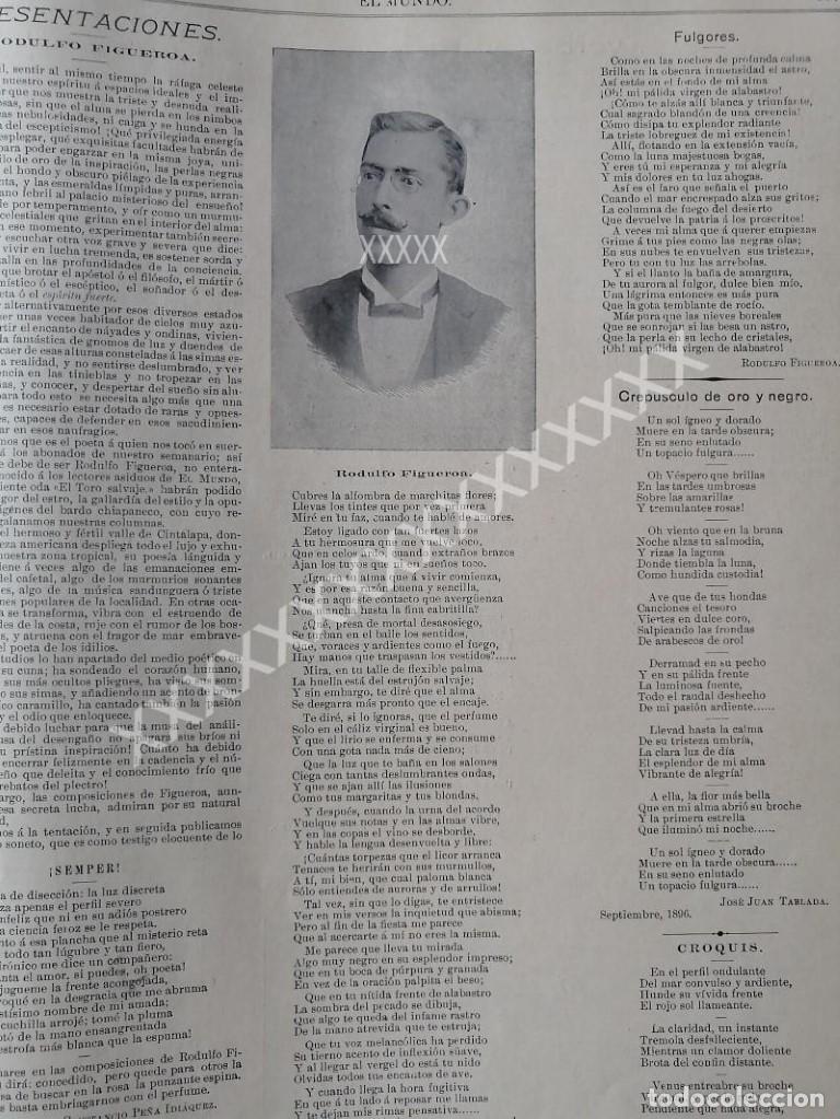 Collectionnisme d'affiches: NOTA PERIODISTICA ANTIGUA. 1896 RODULFO FIGUEROA Y MAS