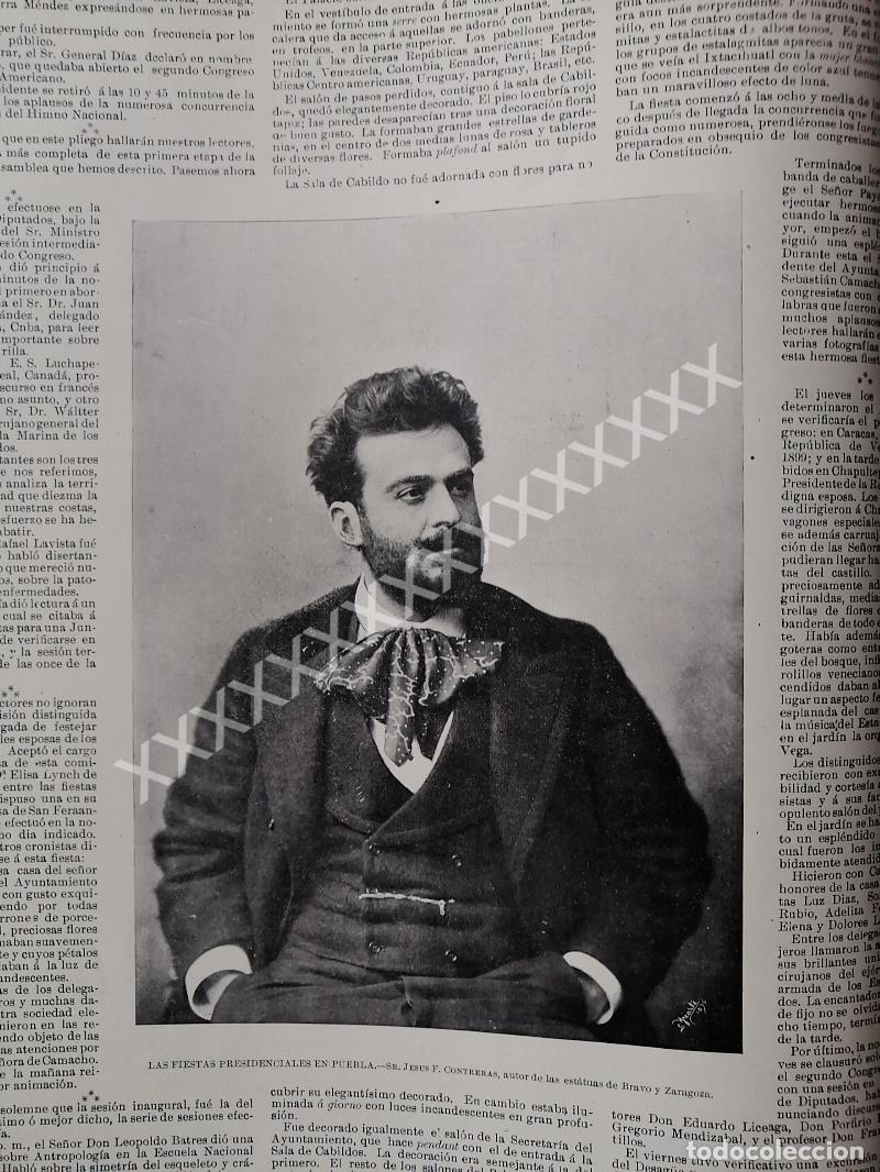 Collectionnisme d'affiches: NOTA DE PRENSA 1896 ESCULTOR. JESUS CONTRERAS CHAVEZ