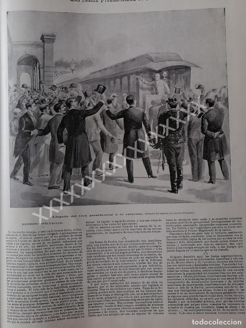 Collectionnisme d'affiches: NOTA DE PRENSA 1896 PORFIRIO DIAZ Y FIESTAS DE PUEBLA