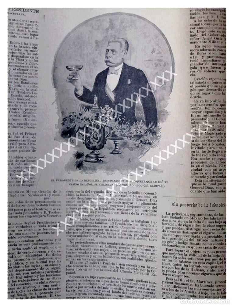 Collectionnisme d'affiches: NOTA DE PRENSA 1896 PORFIRIO DIAZ VIAJA A VERACRUZ