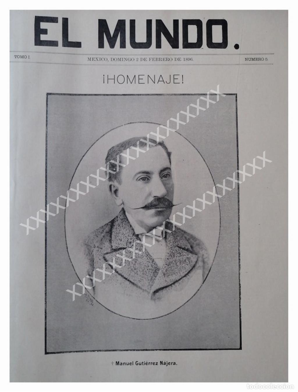 Collectionnisme d'affiches: PORTADA ANTIGUA MUERE MANUEL GUTIERREZ NAJERA 1896