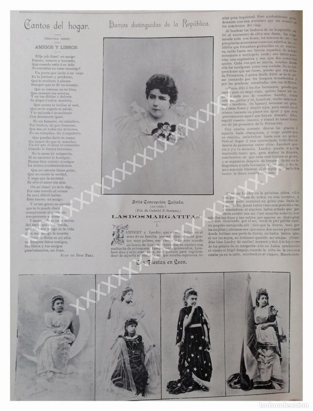 Collectionnisme d'affiches: NOTA PRENSA ANTIGUA CONCEPCION QUIJADA DE URES 1896