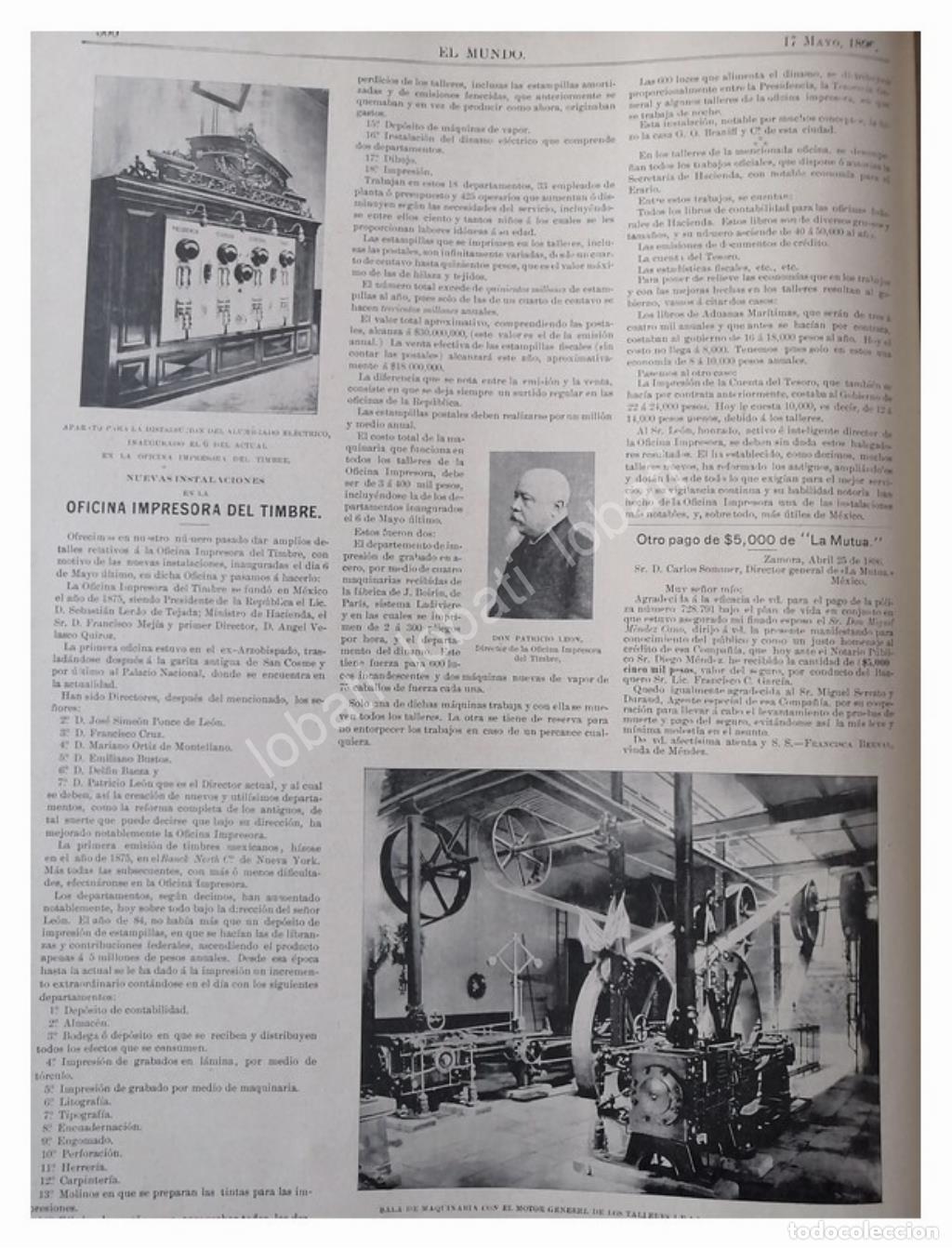 Collezionismo di affissi: NOTA PRENSA ANTIGUA 1896 OFICINA IMPRESORA DEL TIMBRE