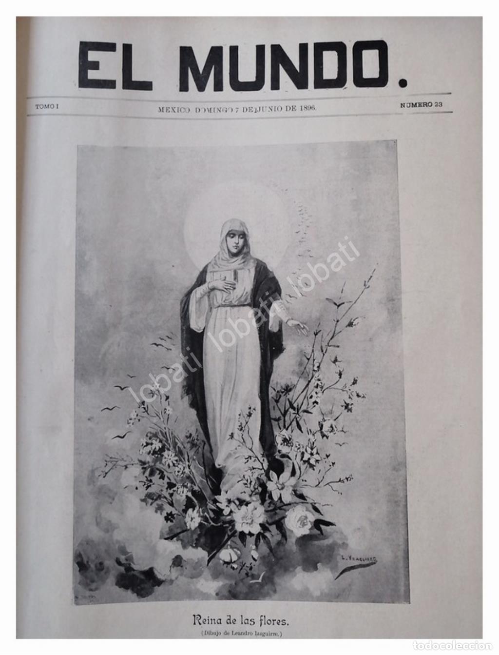 Collezionismo di affissi: PORTADA ANTIGUA 1896 DE LEANDRO IZAGUIRRE, ARTE SACRO, VIRGEN