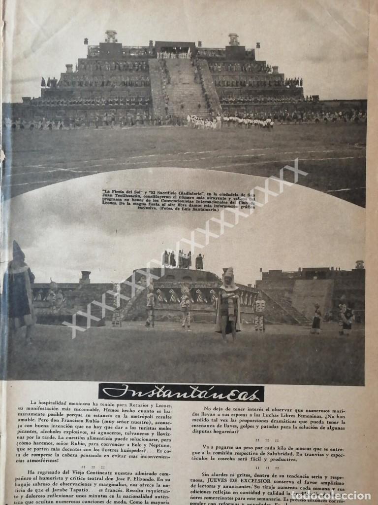 Collezionismo di affissi: NOTA PRENSA ANTIGUA 1936 PIRAMIDES DE TEOTIHUACAN