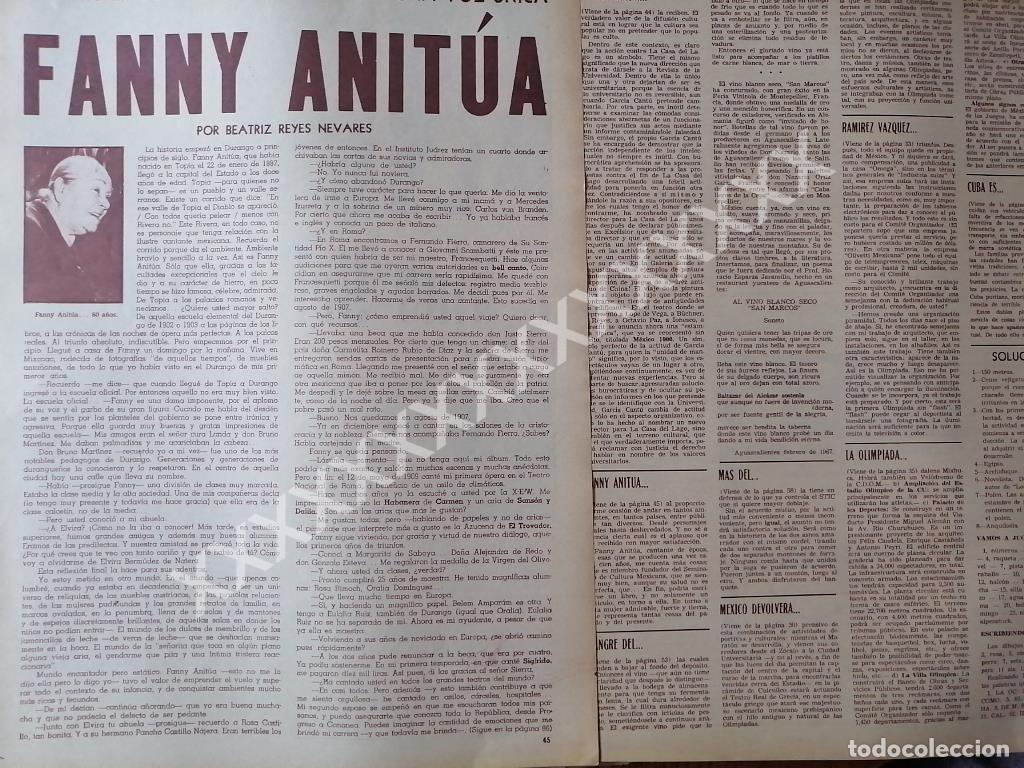 Collezionismo di affissi: NOTA PRENSA ANTIGUA 1967 ENTREVISTA A FANNY ANITUA