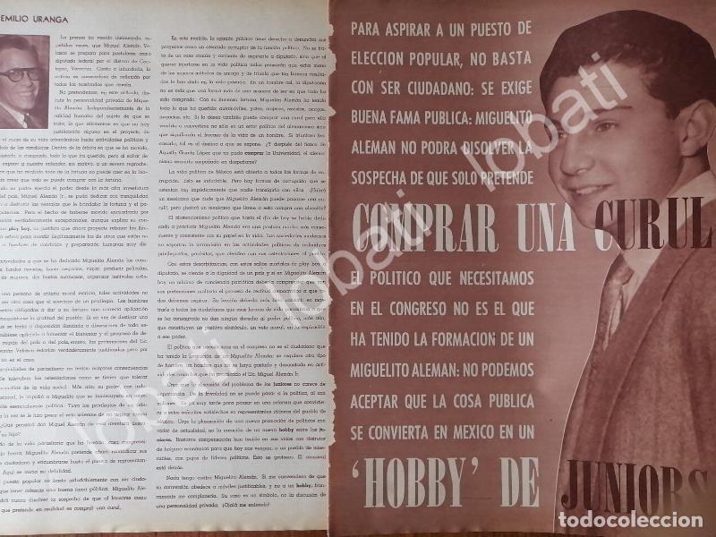 Collezionismo di affissi: AFICHE RETRO. CRITICA A MIGUEL ALEMAN VELASCO 1961 /PLT