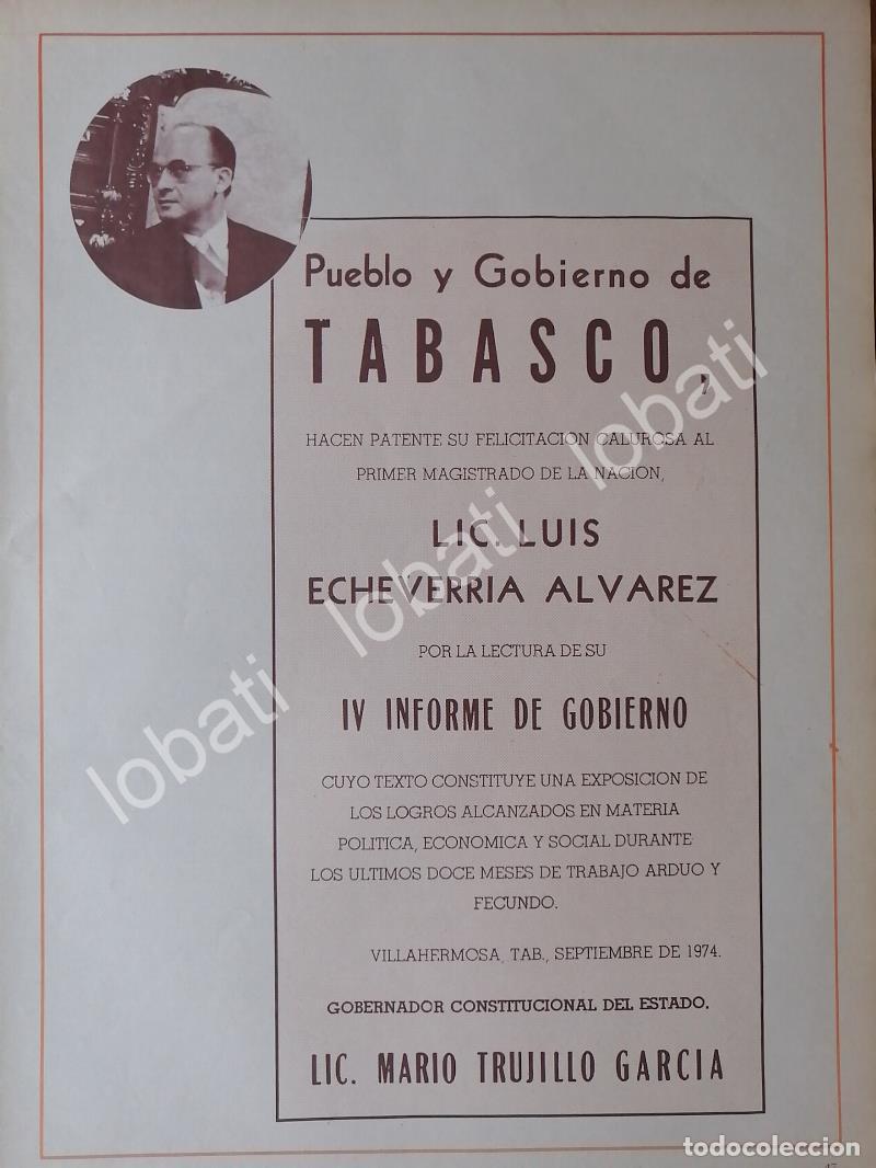 Collezionismo di affissi: AFICHE POLITICO RETRO. TABASCO FELICITA A LUIS ECHEVERRIA 1974
