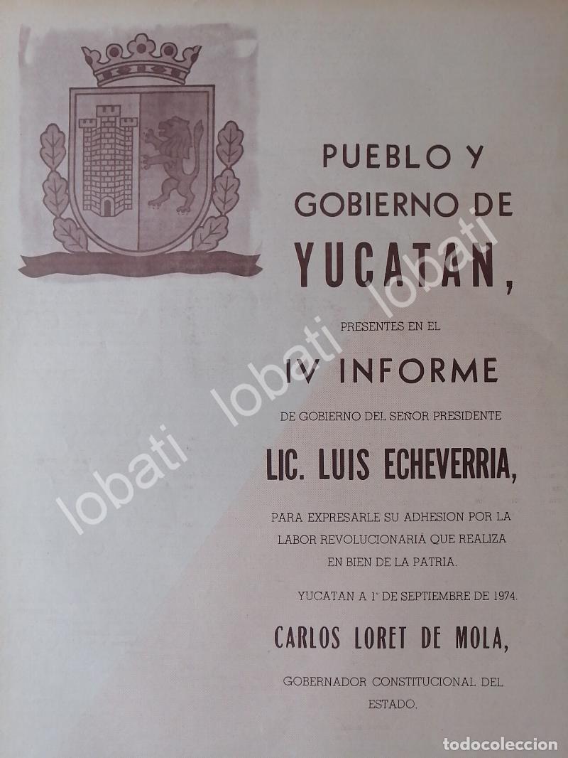 Collezionismo di affissi: AFICHE POLITICO CARLOS LORET DE MOLA FELICITA A LUIS ECHEVERRIA 1974