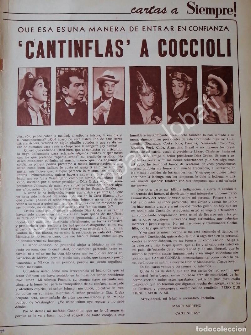 Coleccionismo de carteles: AFICHE RETRO CARTA DE CANTINFLAS A CARLO COCCIOLI 1969