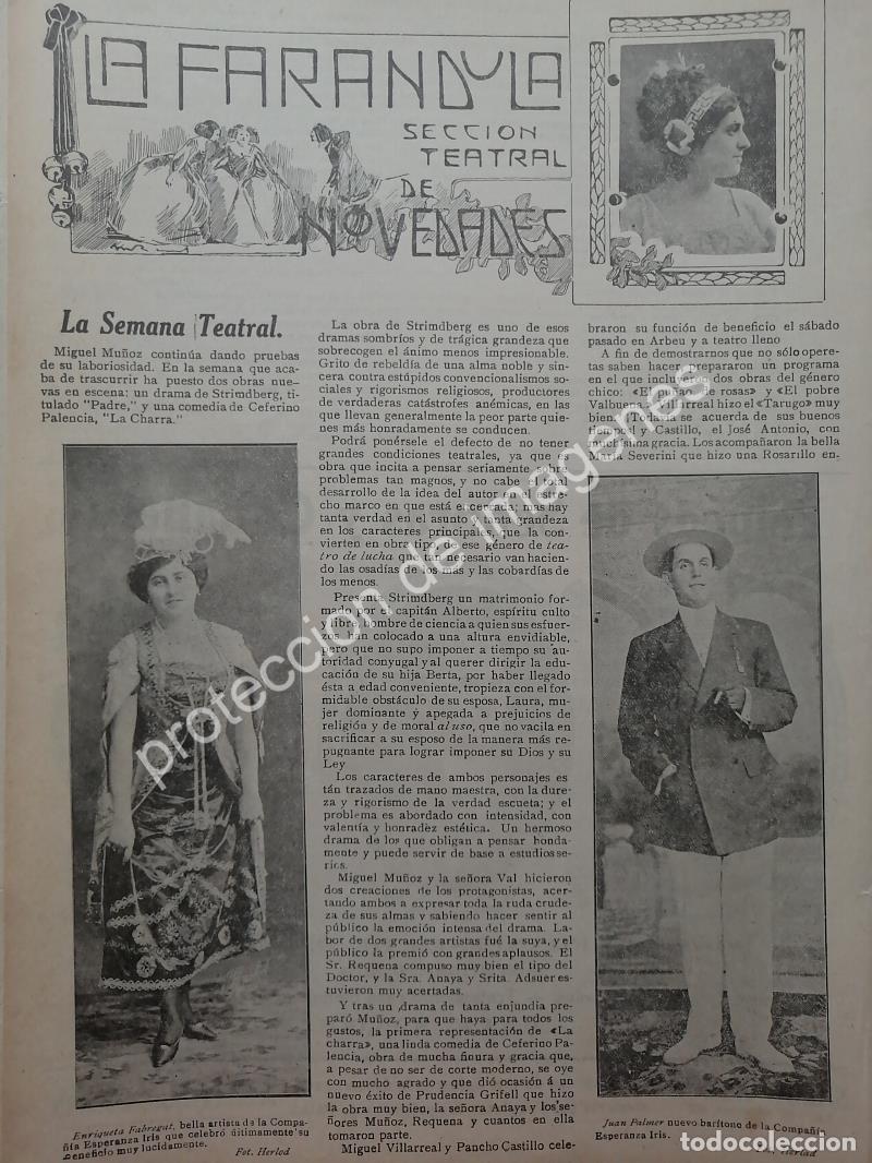 Collectionnisme d'affiches: AFICHE ANTIGUO 1912 JUAN PALMER EN TEATRO IRIS