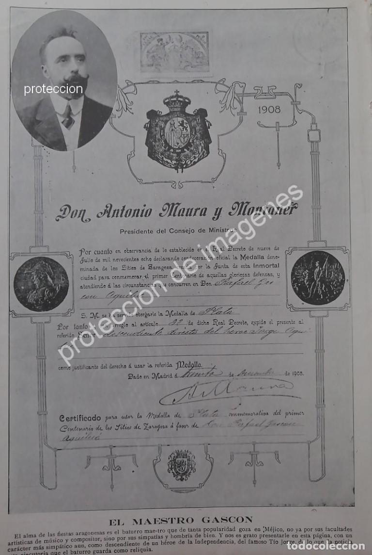 Collectionnisme d'affiches: AFICHE ANTIGUO. 1913 RAFAEL GASTON PEREZ ES PREMIADO. /MUSICOS
