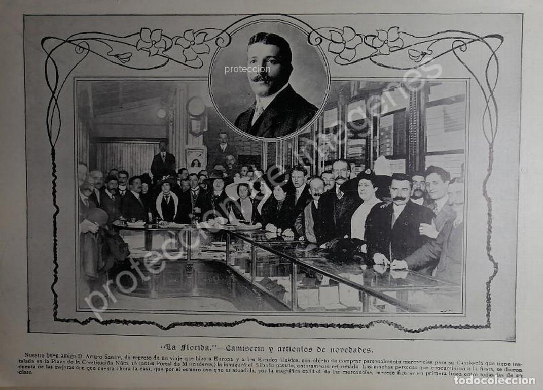 Collectionnisme d'affiches: CARTEL ANTIGUO ORIGINAL CAMISERIA LA FLORIDA 1912