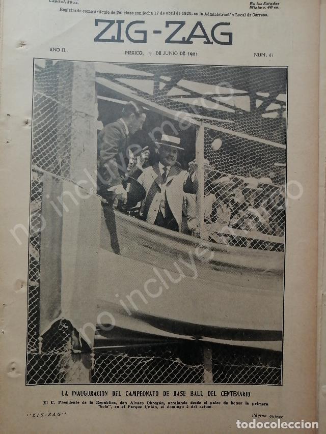 Collectionnisme d'affiches: AFICHE ANTIGUO. 1921 ALVARO OBREGON EN PARQUE UNION BEISBOL