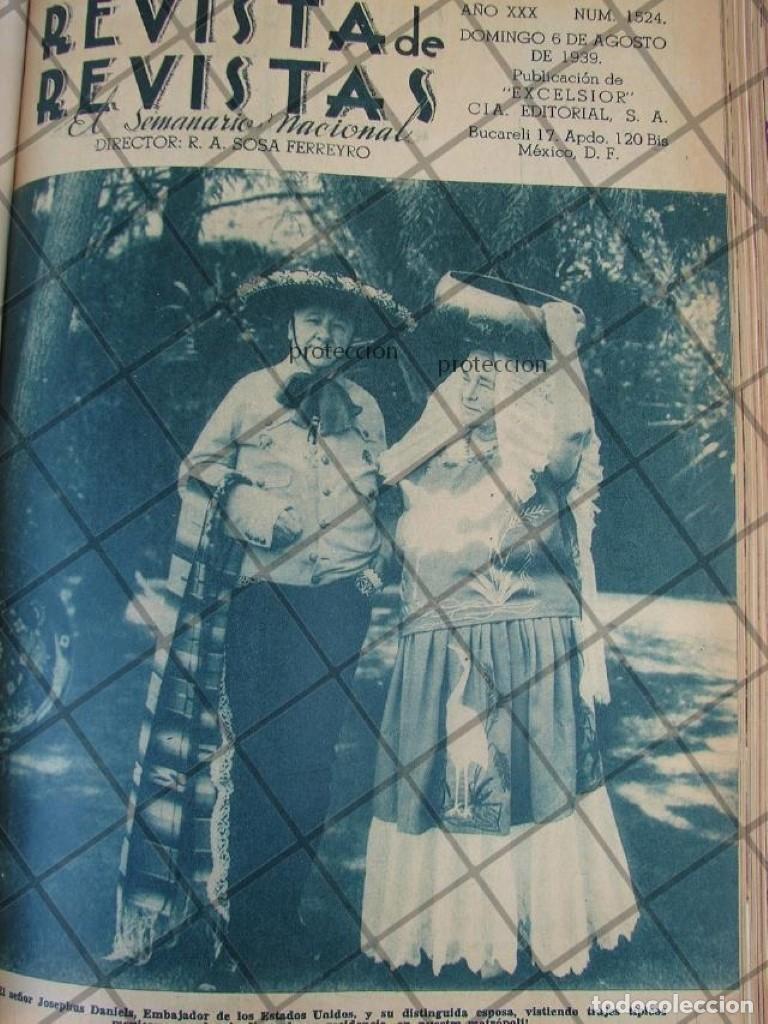 Collectionnisme d'affiches: AFICHE ANTIGUO 1939 EMBAJADOR. JOSEPHUS DANIELS Y ESPOSA EN MEXICO