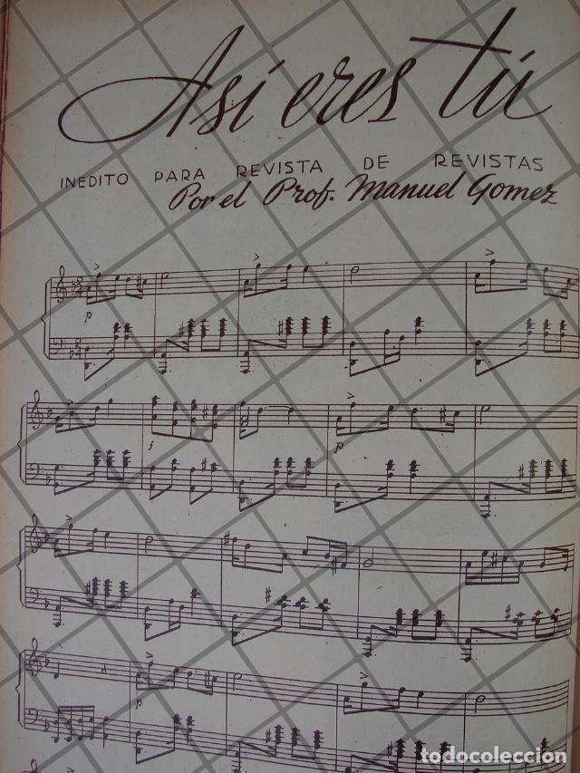 Collectionnisme d'affiches: PARTITURA ANTIGUA INEDITA 1939 MANUEL GOMEZ /ASI ERES TU
