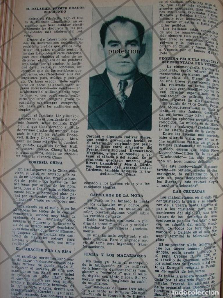 Collectionnisme d'affiches: AFICHE ANTIGUO 1939 BREVE NOTA. CORONEL BOLIVAR SIERRA