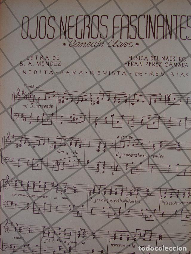Collectionnisme d'affiches: PARTITURA ANTIGUA INEDITA 1939 EFRAIN PEREZ CAMARA /OJOS NEGROS
