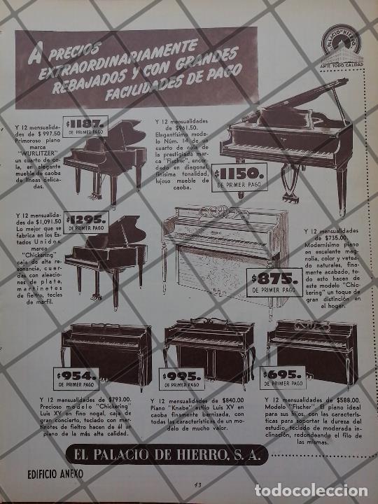 Collectionnisme d'affiches: CARTEL ANTIGUO PIANOS DEL PALACIO DE HIERRO 1951 /847