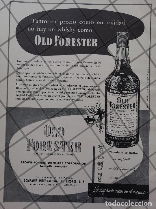 Poster collecting: CARTEL PUBLICITARIO ANTIGUO WHISKY OLD FORESTER 1951