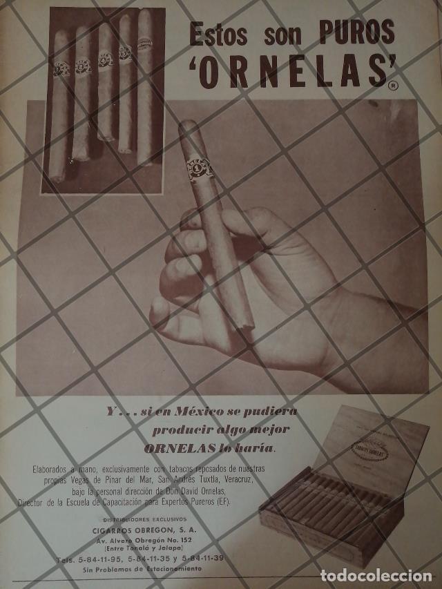 Poster collecting: CARTEL ANTIGUO ORIGINAL. PUROS ORNELAS, CIGARROS OBREGON 1970 /287